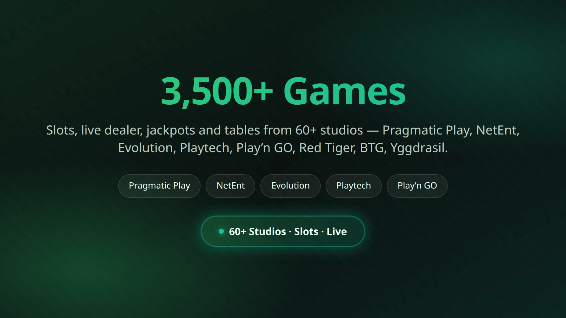 Swift Casino slots, live dealer and table games library overview